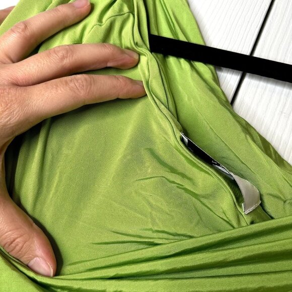 Atlein Collective Green One Shoulder Asymmetrical Mini Dress Women's Size Medium - Picture 7 of 9